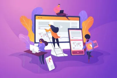 I will create flat vector illustration for web page and UI